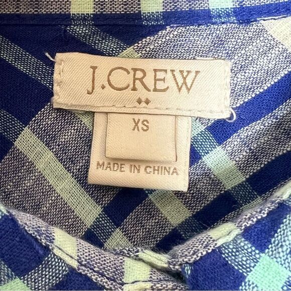 J.Crew Women's Popover Crinkle Plaid Top - Picture 4 of 7
